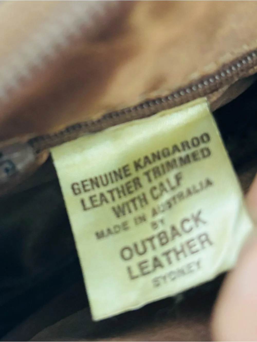 Kangaroo Australia Genuine Brown Leather Small Shoulder Bag 7.5”x7”x2”